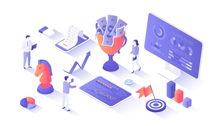 Business success and achievements Successful startup Planning working management marketing for