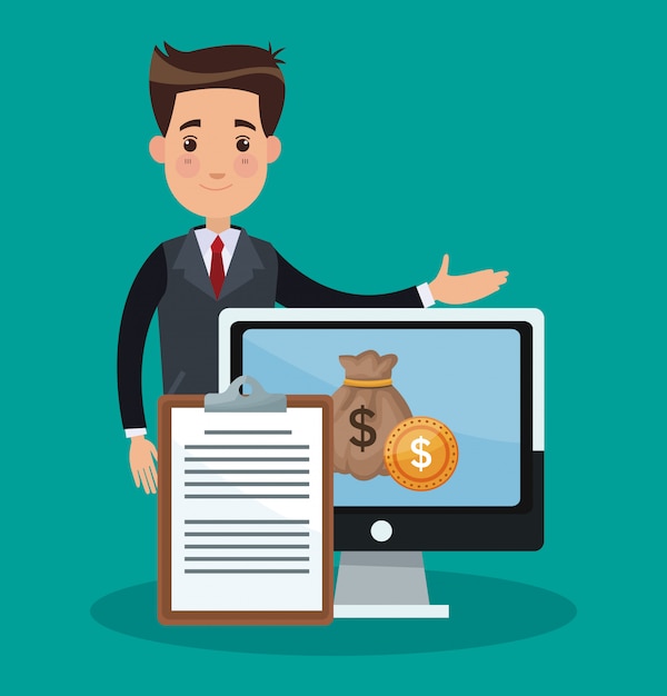businessman and money cartoons