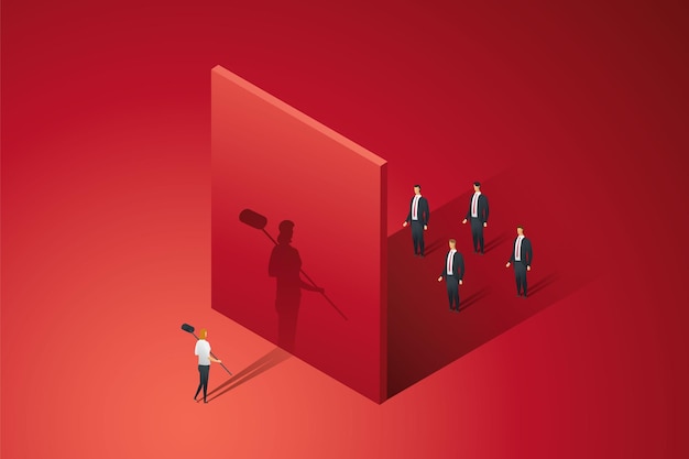 businesswoman breaks barriers to gender inequality job opportunities unfair discrimination