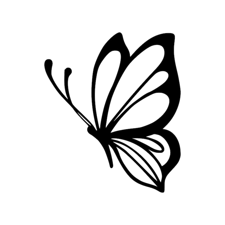 Vektor butterfly line art simple minimal butterfly line tattoo icon logotype