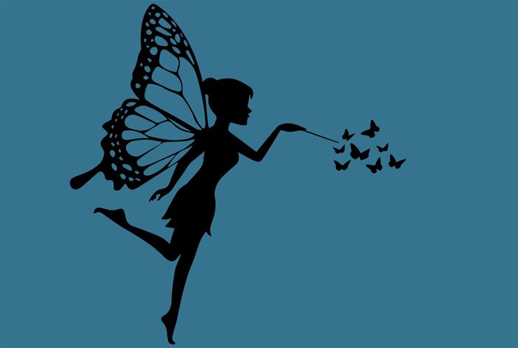 Vektor butterfly silhouettemandala butterflygirl silhouette