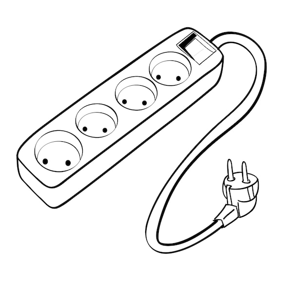 cable plug simple vector hand draw sketch doodle