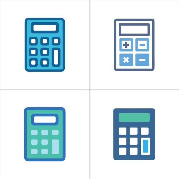 Calculator vector illustration set