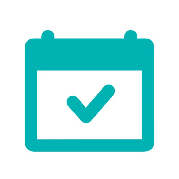 calendar icon with a checkmark in it pictogram