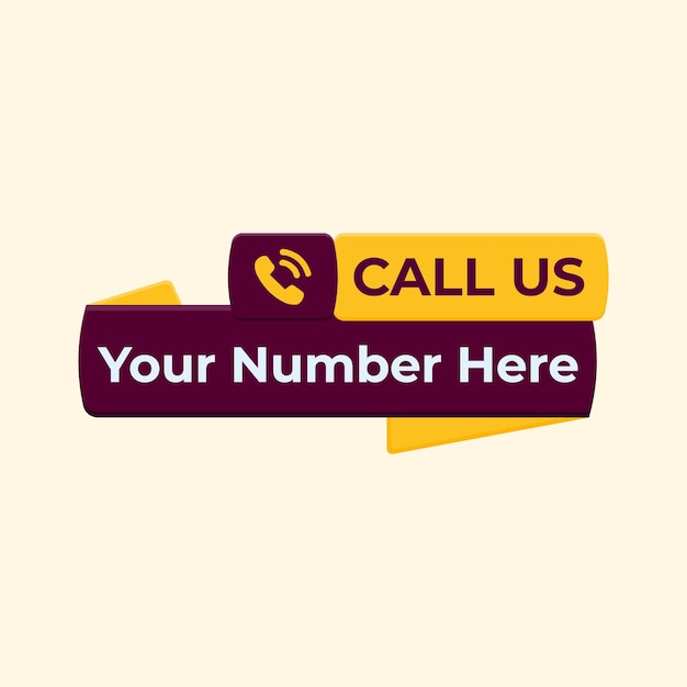 call now button text box vector with phone icon