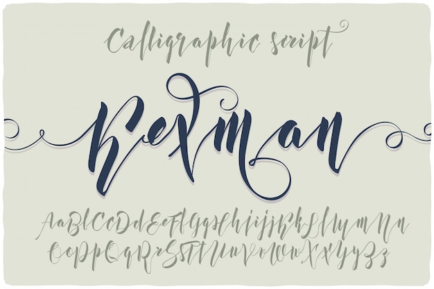 calligraphic script font set