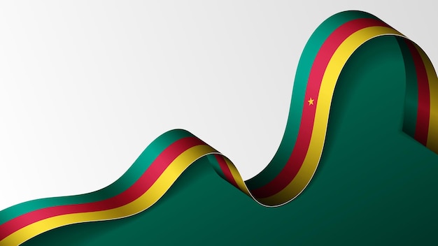 Cameroon ribbon flag background Element of impact for the use you want to make of it