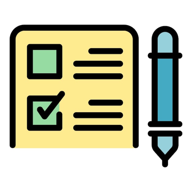 Campaign survey icon Outline campaign survey vector icon color flat isolated