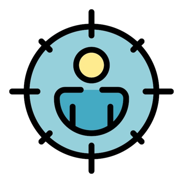 Candidate focus icon Outline candidate focus vector icon color flat isolated