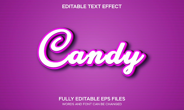 Candy editable 3d text effect
