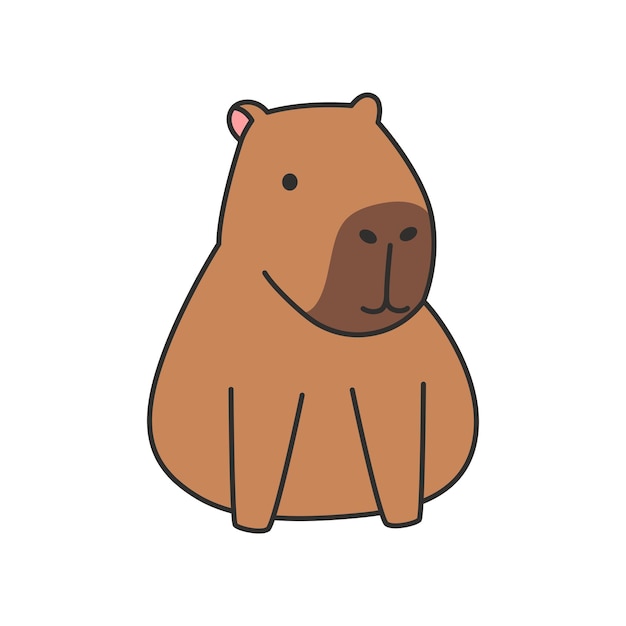 capybara icon Cartoon capybara vector icon for web design isolated on white background