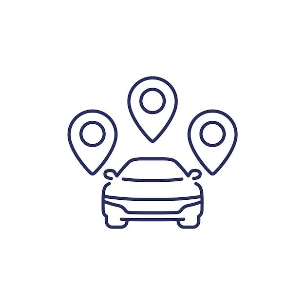 carpool line icon with a car vector