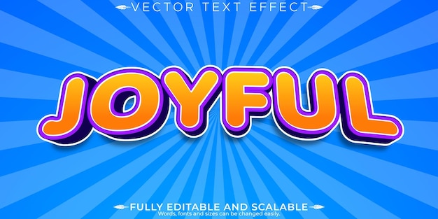 cartoon editable text effect editable joyful and happy text style