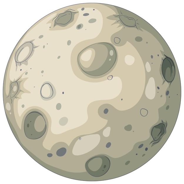 cartoon moon with craters