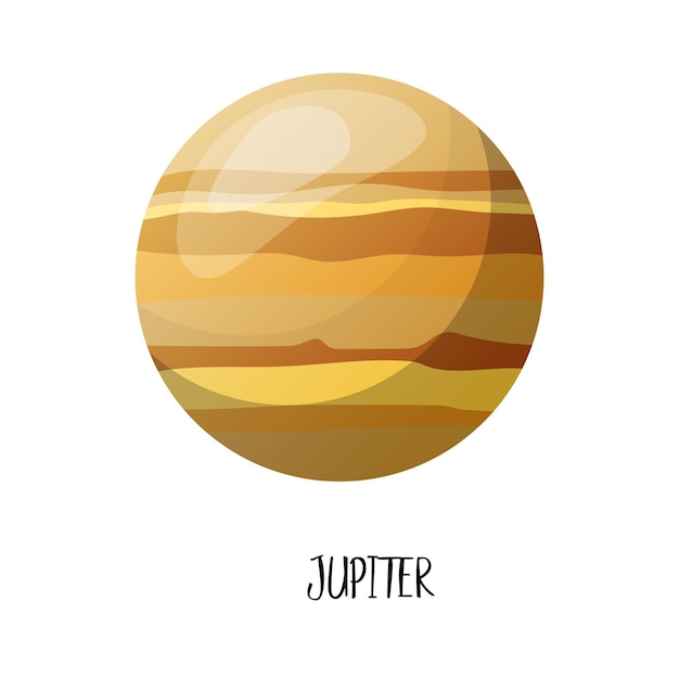 Cartoon planet for kids Jupiter Solar system