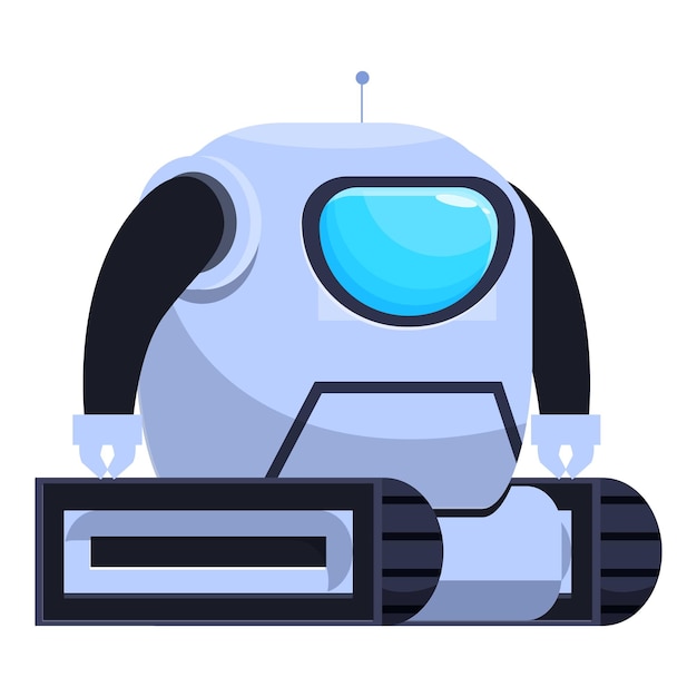 Cartoon robot holding a futuristic device