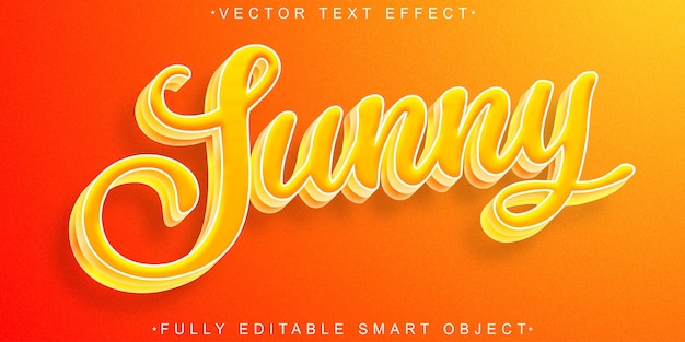 Cartoon Sunny Vector Fully Editable Smart Object Text Effect