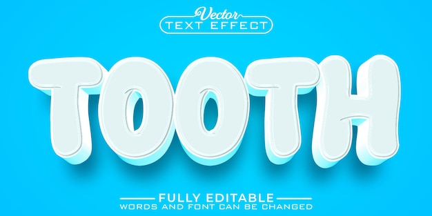 Cartoon White Tooth Editable Text Effect Template