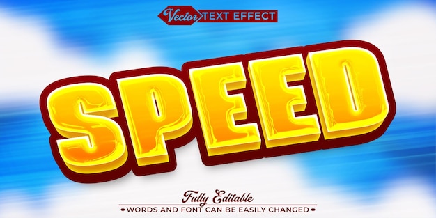 Cartoon Yellow Light Shiny Speed Racer Vector Editable Text Effect Template