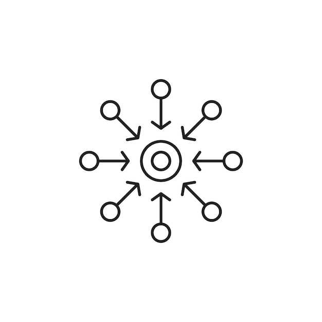 Centralized icon line art vector