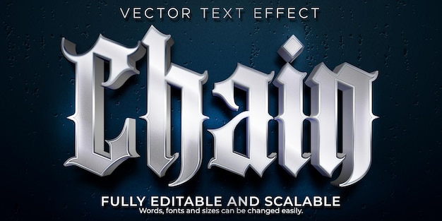 chain rap music text effect, editable mafia and gang text style
