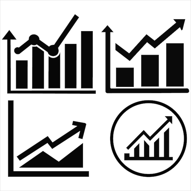 Chart and Graph Icon Finance Symbol for Business and Data Analysis