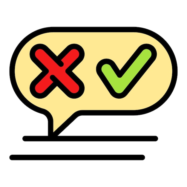Chat survey icon Outline chat survey vector icon color flat isolated