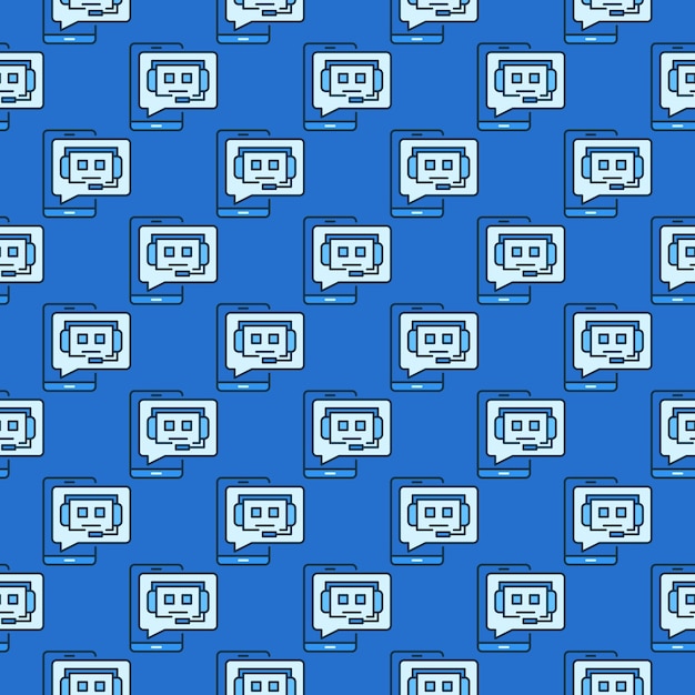 Chatbot and Mobile Smartphone Speech Bubble colored seamless pattern