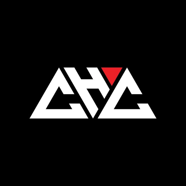 CHC triangle letter logo design with triangle shape CHC triangle logo design monogram CHC triangle vector logo template with red color CHC triangular logo Simple Elegant and Luxurious Logo CHC