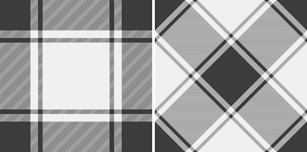 Check background tartan of seamless vector texture with a fabric plaid textile pattern Set in monochrome colors Luxurious velvet fashion trends