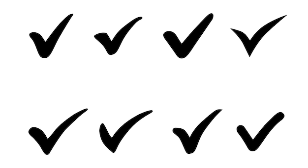 check mark icons black check mark isolated vector icons approved icon
