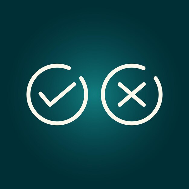 Check Mark trendy icon fine abstract vector illustration colorful artwork lovely design