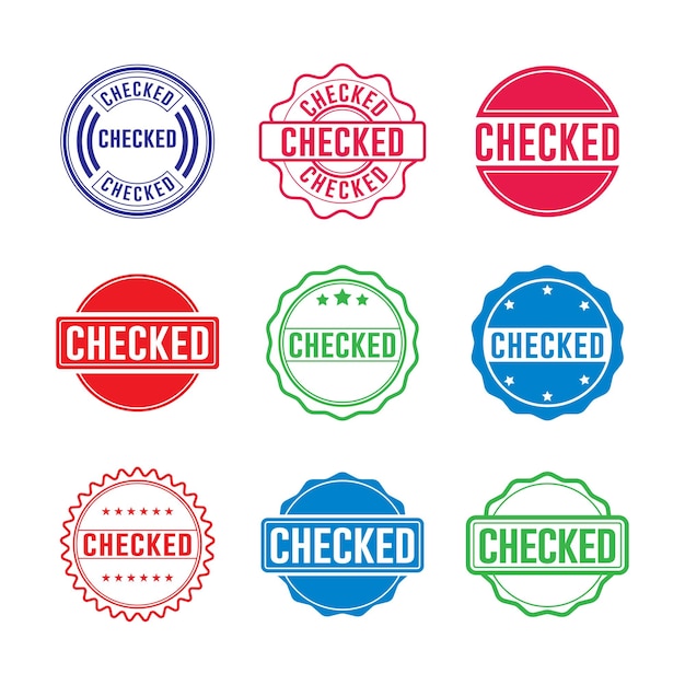 checked stamp graphic design vector element templates simple and modern