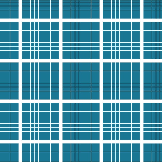 Checkered tartan pattern in blue color with white geometric lines