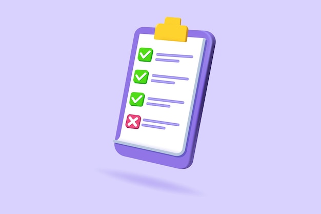 Checklist assignment icon 3d vector illustration