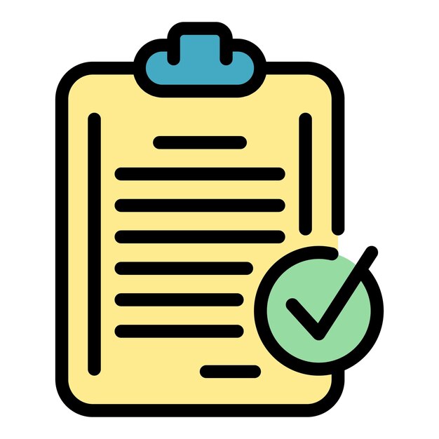 checklist done icon outline checklist done vector icon color flat isolated