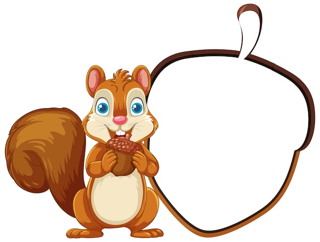 Cheerful Squirrel with Acorn Frame