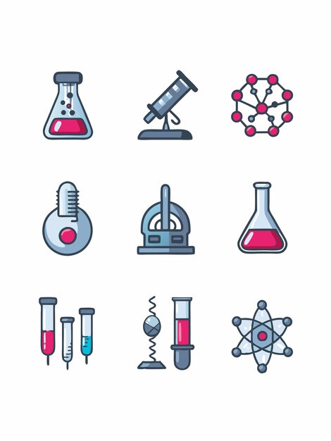 Chemistry Icons vector graphics illustration EPS source file format lossless scaling icon design
