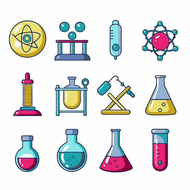 Chemistry Icons vector graphics illustration EPS source file format lossless scaling icon design