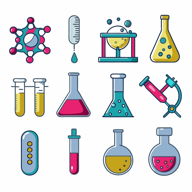 Chemistry Icons vector graphics illustration EPS source file format lossless scaling icon design