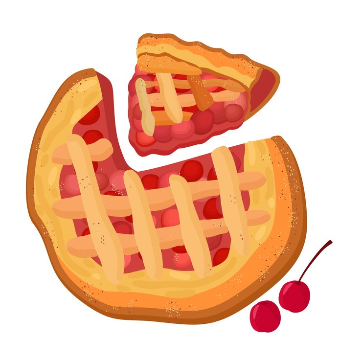 Vektor cherry pie vector isolated illustration