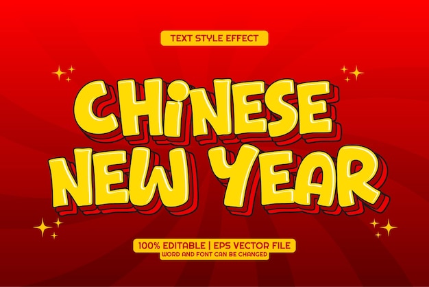 Chinese New Year Editable text effect cartoon style
