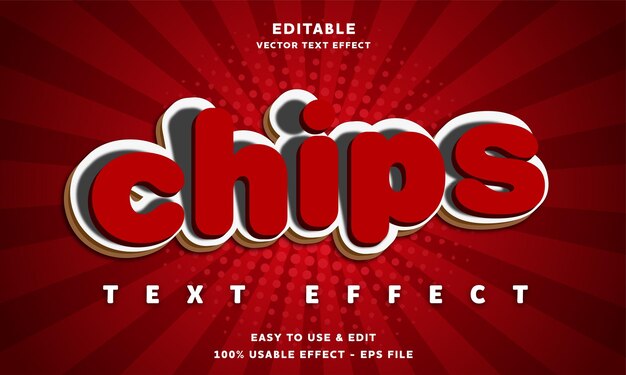 chips editable text effect with modern and simple style