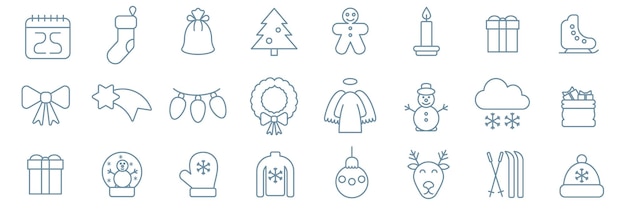 Christmas collection with traditional Christmas symbol
