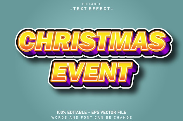 christmas event editable text effect 3 d emboss style design
