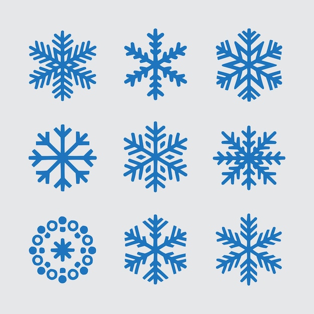 christmas snowflakes light blue on a white background