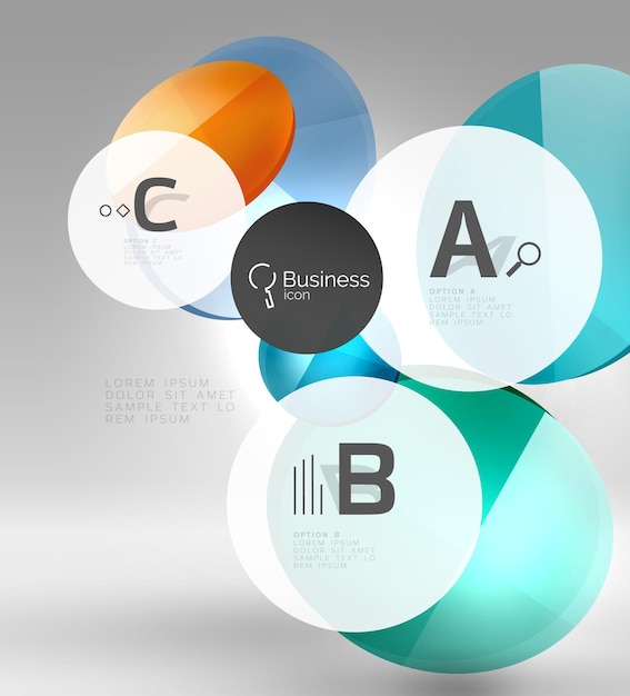 Circle abstract background Vector template background for print workflow layout diagram number options or web design banner