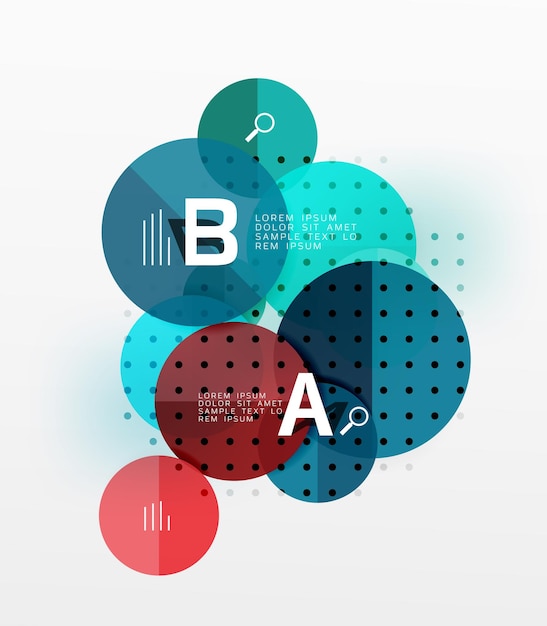 Circle geometric abstract background Vector template background for workflow layout diagram number options or web design