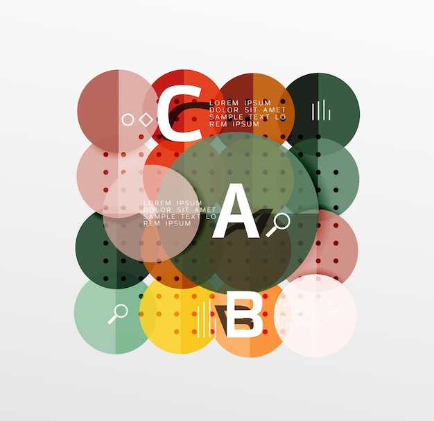 Circle geometric abstract background Vector template background for workflow layout diagram number options or web design