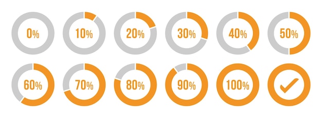 Circle loading or circle progress collection set of circle percentage diagrams for infographics